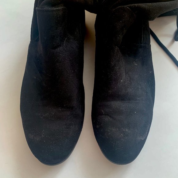 Madden Girl Over The Knee Black Suede Boots Size 9 - Picture 5 of 6